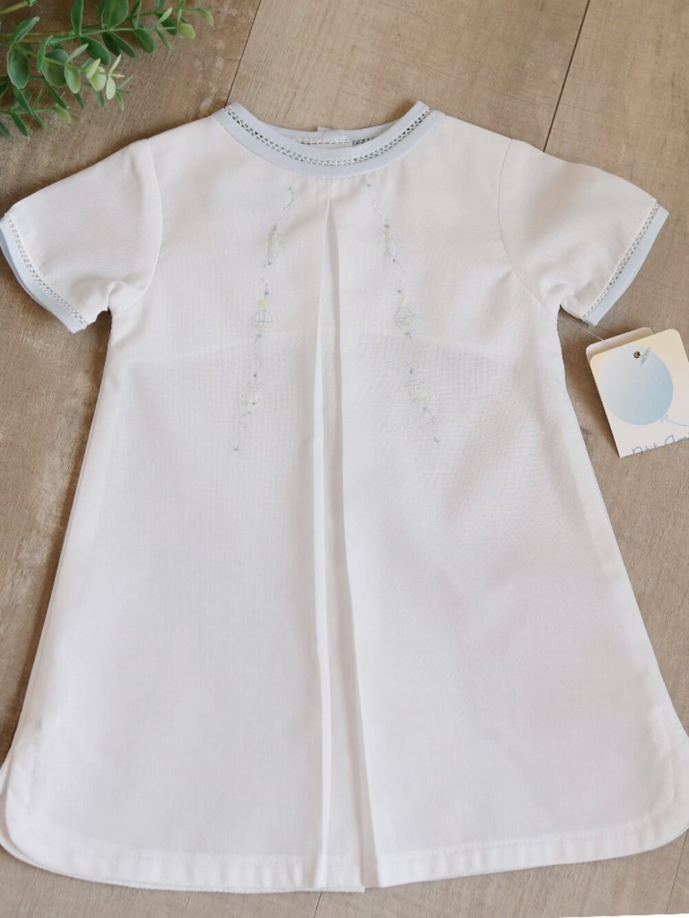Boys Heirloom White and Blue DayGown Coming Home Preemie